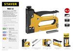 STAYER Max-140, тип 140 (G/11/57) 20GA (6 - 14 мм)/28/300/500, стальной степлер (31508)