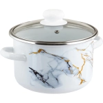 Кастрюля эмал цил Marble 2,0л стекл/кр ТМ Appetite