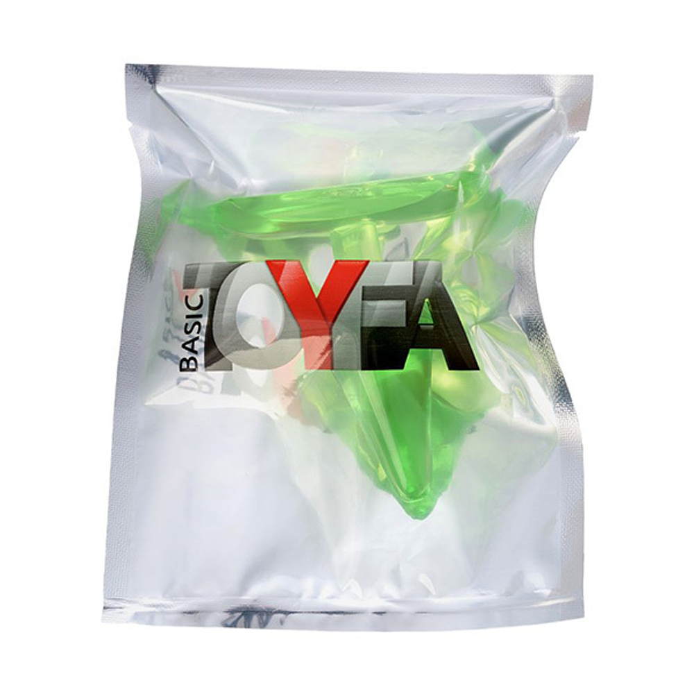 Зеленая анальная втулка 6,5см с ограничителем Toyfa Basic 881304-7