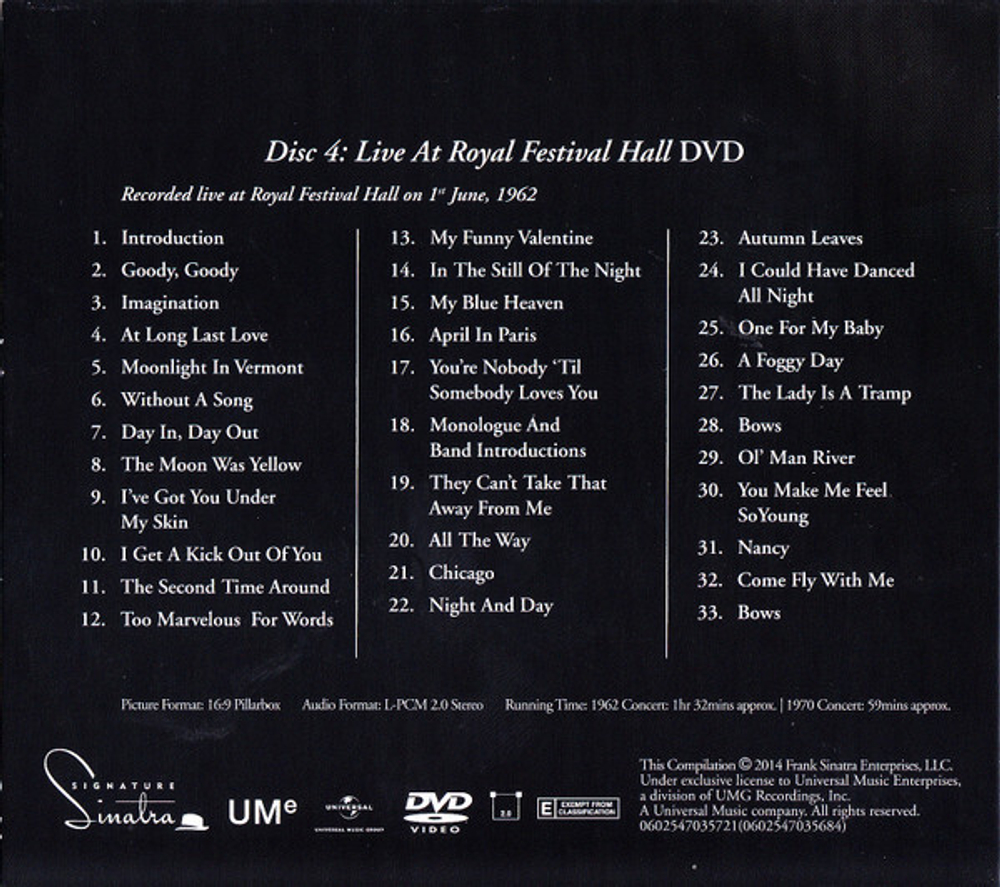 Frank Sinatra / Sinatra: London (3CD+DVD)