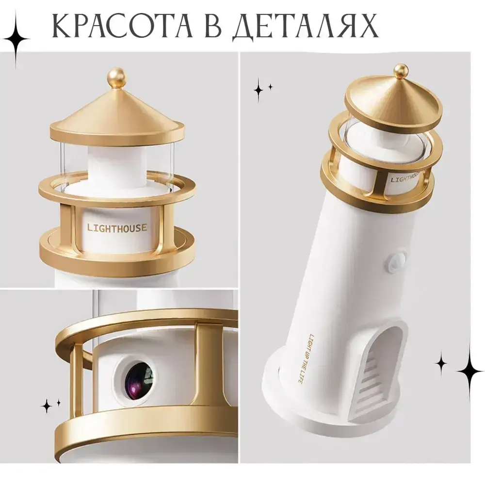 Ночник "Маяк" c проекцией луны, пультом дистанционного управления и Bluetooth подключением