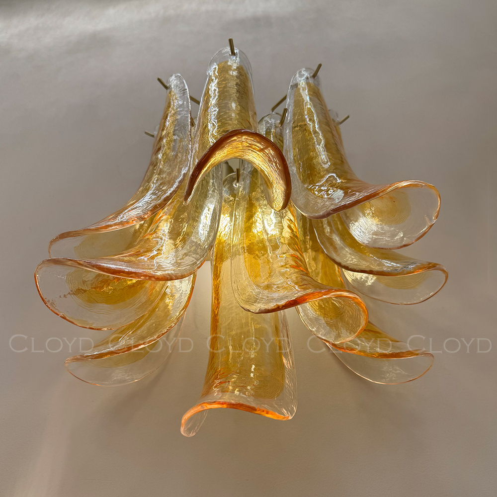 Бра Cloyd AZORES-C W2 / выс. 42 см - латунь светл. - янтарное стекло (арт.20472)