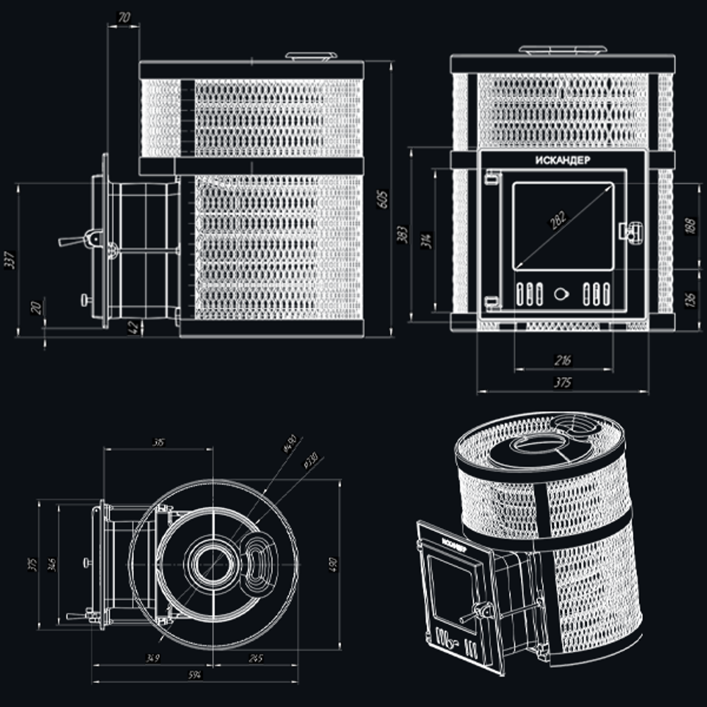 Чугунная печь для бани Искандер ЗК 14 (M) Ураган