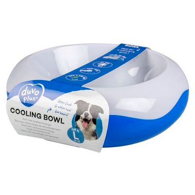 Миска охлаждающая для собак и кошек, бело-синяя, L, D29см, 1588мл (Бельгия) DUVO+