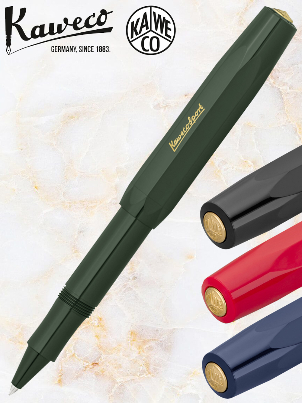 Ручка-роллер KAWECO CLASSIC Sport Green (10000497) 0.7 мм, зеленый корпус