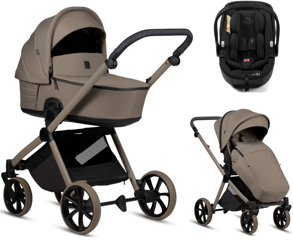 Детская коляска Tutis Mio 3 Plus Essential New 3 в 1 с автокреслом Beno Black 1622078 Taupe Deep