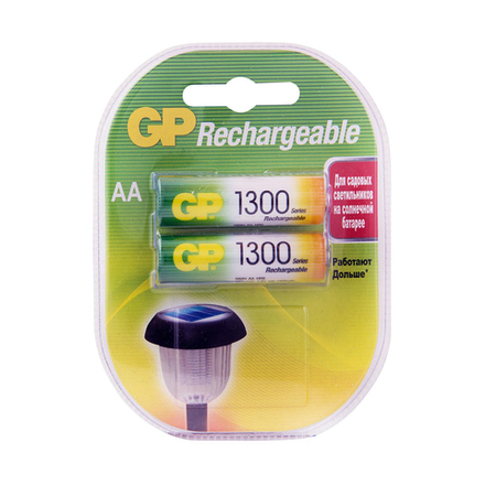 Аккумулятор GP Rechargeable 130AAHC-2DECRC2, Ni-MH, типоразмер АА, 1300 мАч, 1,2 В, 2 шт