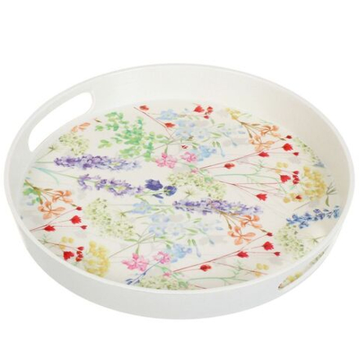Поднос бамбук, 30 см, кругл, Вальс цветов, Y4-5472