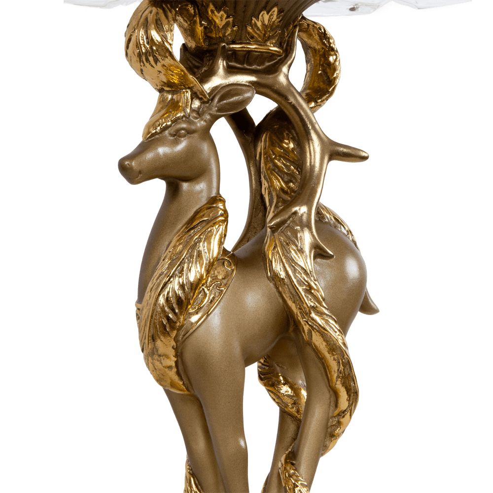 Фруктовница Лань Артемиды Бронза со стеклянной чашей