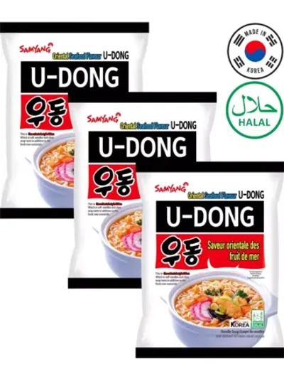 Лапша U-Dong со вкусом морепродуктов 120 г * 3 шт