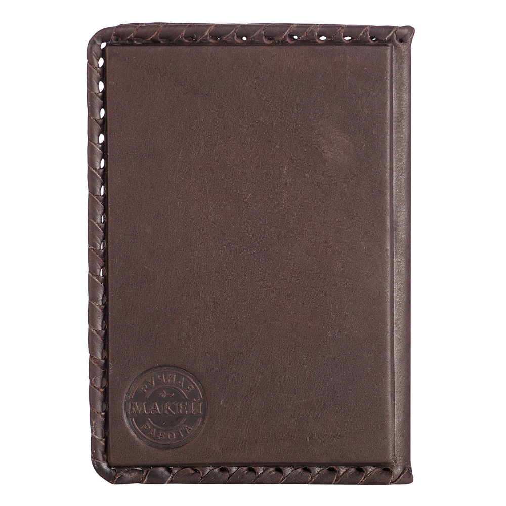 Обложка для паспорта «Герб» с накладкой из стали. Цвет коричневый