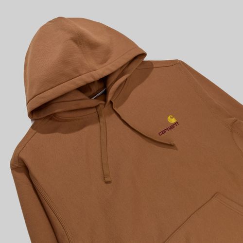 Толстовка мужская Carhartt WIP Hooded American Script артикул:I028279_hamilton_brown - купить в магазине Дайс