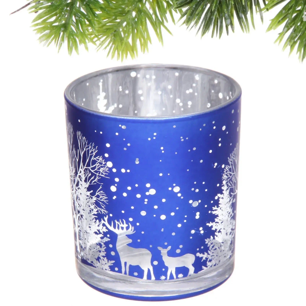 Подсвечник «Зимнее сияние» 7*7,8 см, Синий