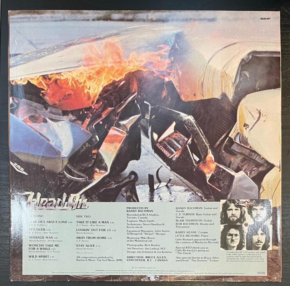 Bachman-Turner Overdrive - Head On (Скандинавия 1975г.)