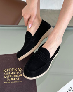 Лоферы из натуральной замши