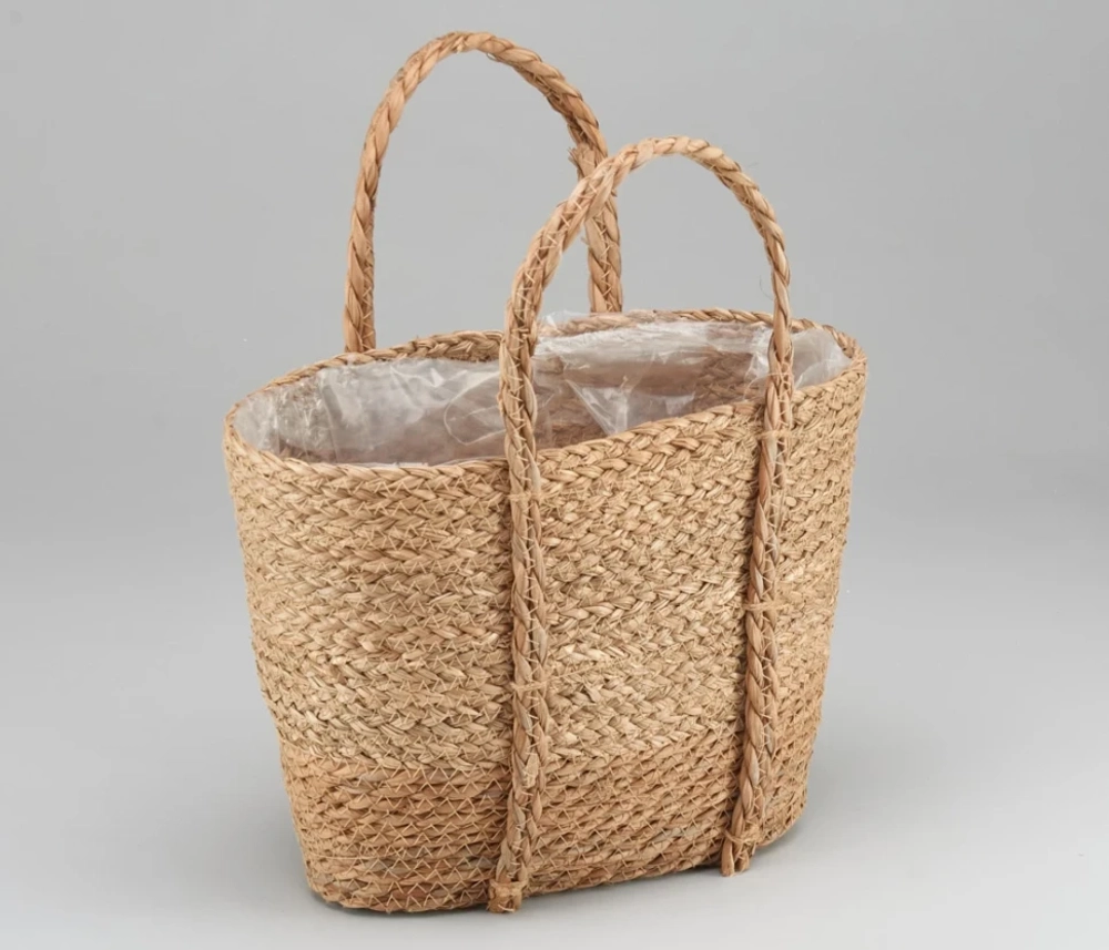 Корзина 35х17х25 см Рогоз с ручкой (Натуральный)