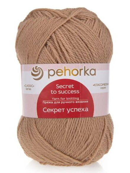 Пряжа Пехорка "Секрет успеха" 100% шерсть 250м/100гр, Кол-во 5 шт Цвет: (412-Верблюжий)