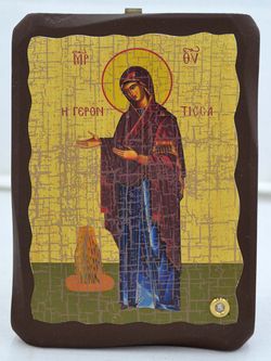 Геронтисса. Афонская икона под старину с мощевиком. 13 х 16 см.