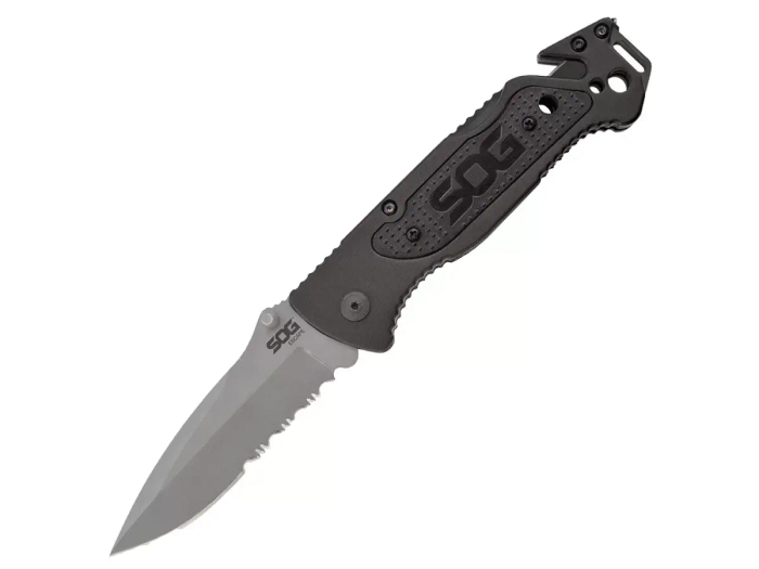 Нож складной SOG Escape Bead Blasted, 7Cr17MoV, рукоять алюминий, блистер (SOG-FF24-CP)