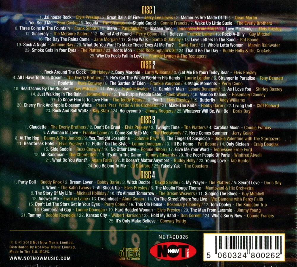 Сборник / 100 No. 1 Hits Of The '50s (4CD)