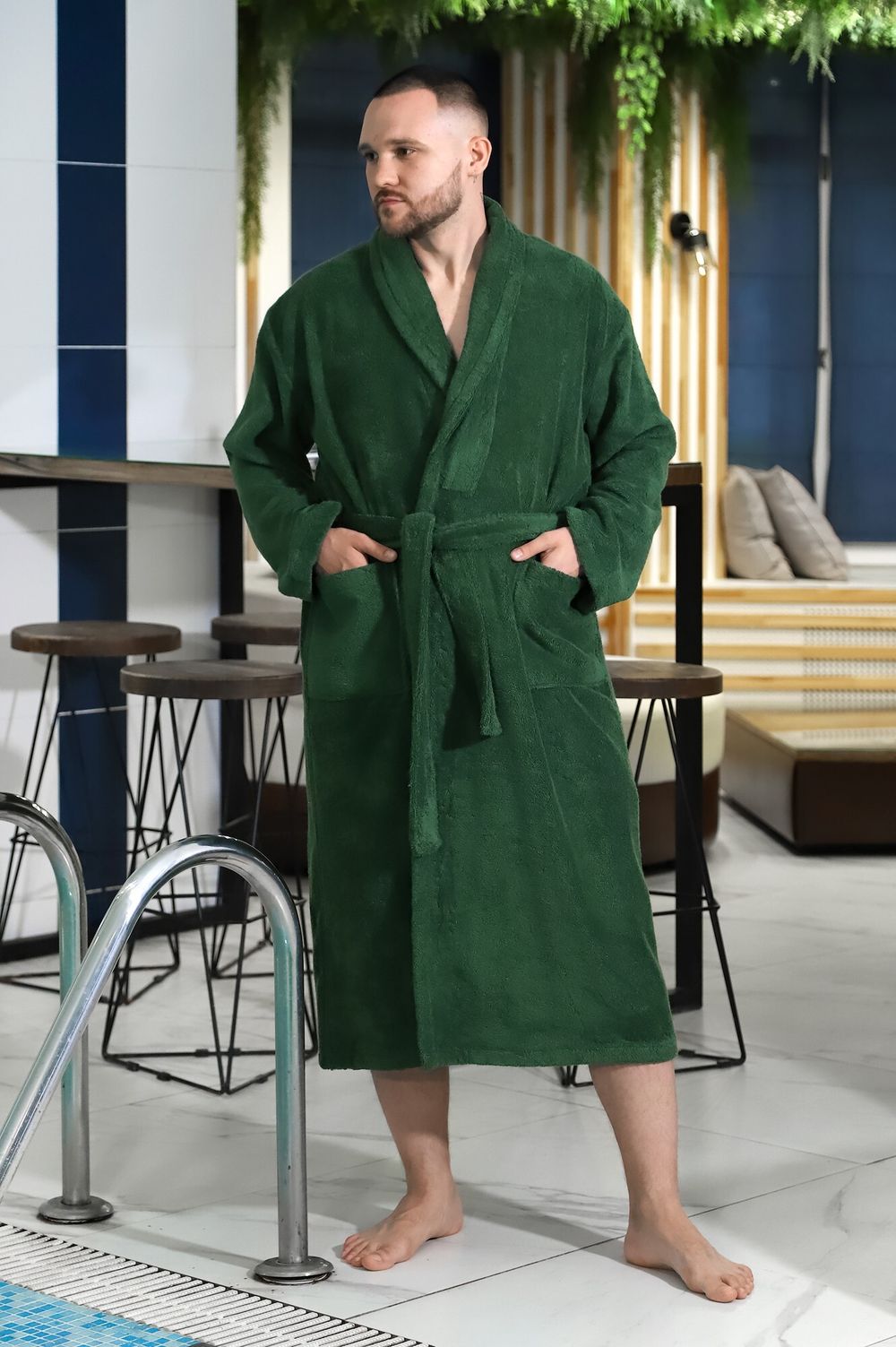 Халат мужской Комфорт-4 Виотекс ЗЕЛЁНЫЙ