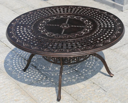 Комплект мебели из литого алюминия стол ВУЛКАН “VOLCANO” D150 арт.6091 + 6 кресел ФИНЛЯНДИЯ-4 «FINLAND-4» арт.6001-6