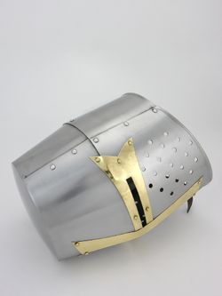 Nautical Шлем крестоносца ''Ведро'' с медной отделкой