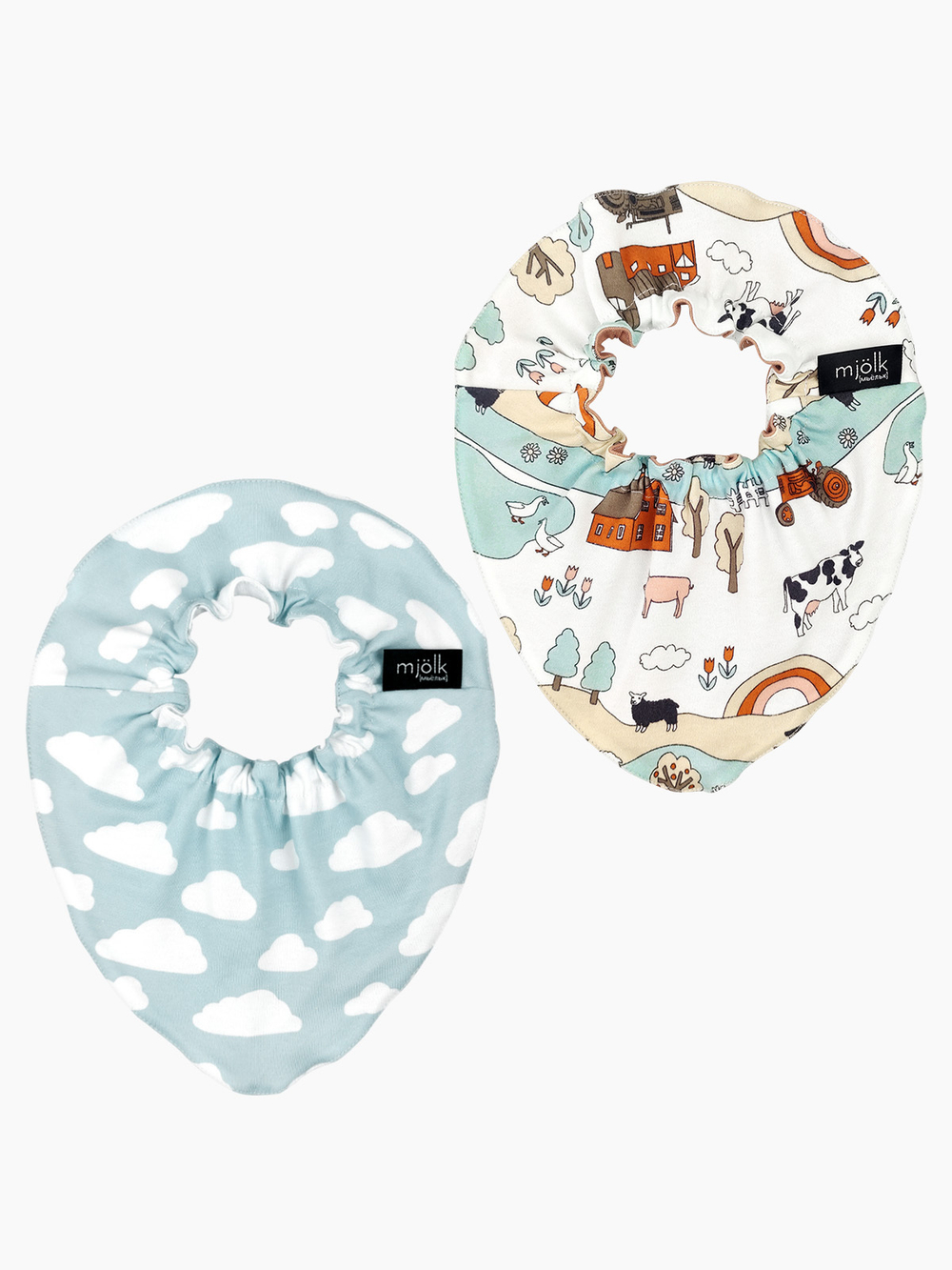 Сет из 2х нагрудников Mjölk Mini Облака/Ферма, уценка