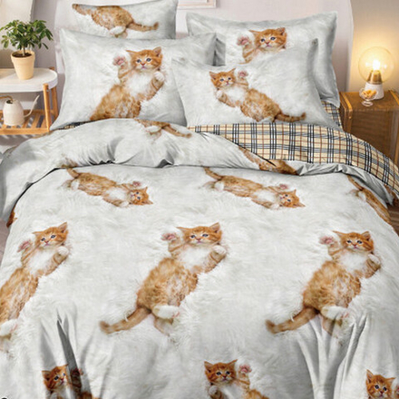 Комплект постельного белья "ВЛ. РЫЖИК", поплин, 100% хлопок, Россия.