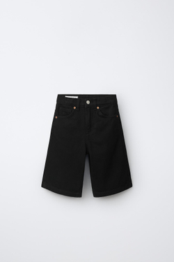 ZARA ДЖИНСОВЫЕ ШОРТЫ, ЧЕРНЫЙ
