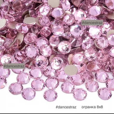 Стразы клеевые, Light pink 8*8, P28, SS34, 1440, (F2)