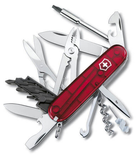 Нож Victorinox CyberTool, 91 мм, 34 функции, полупрозрачный красный