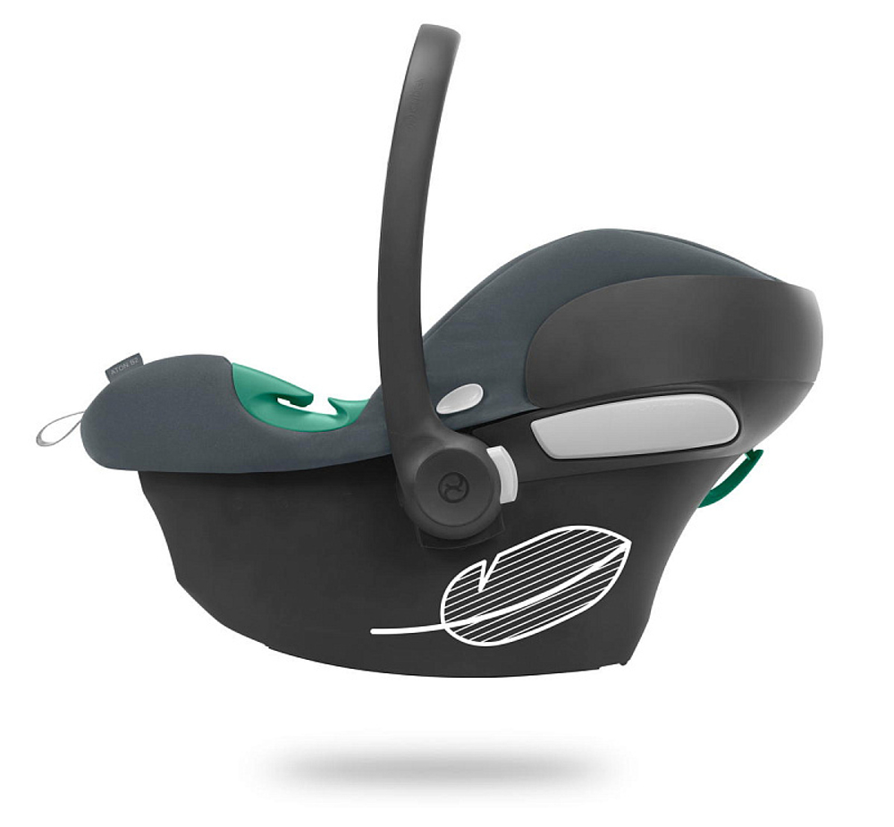 Коляска 3 в 1 Cybex Priam IV Chrome Brown complete и автокресло Aton B2 i-Size Steel Grey Leaf Green