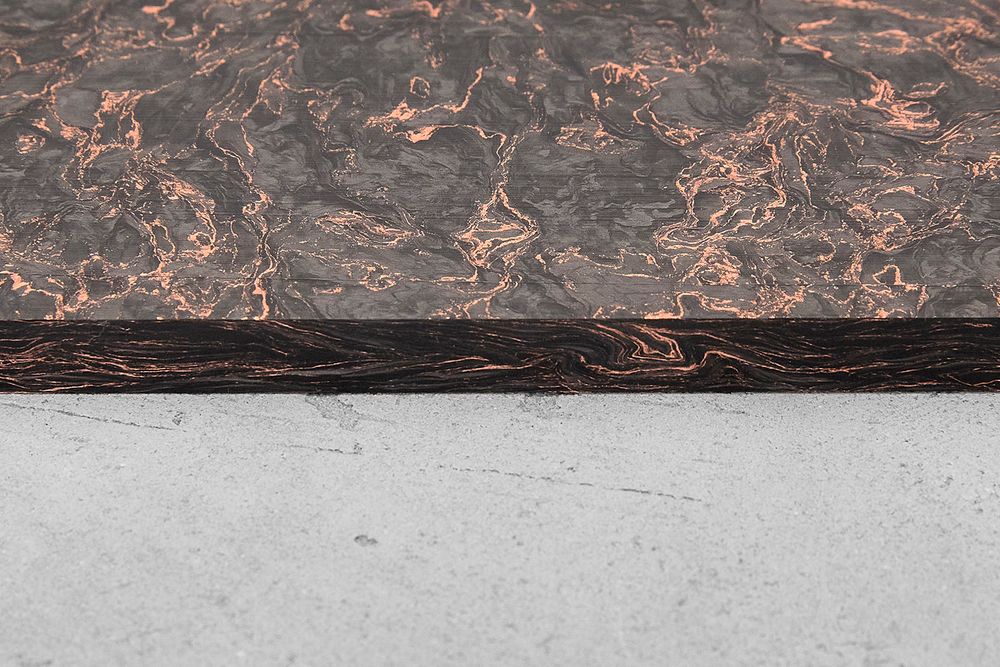 Карбон хаотичный, плашка 130x85x8мм, с медной пудрой