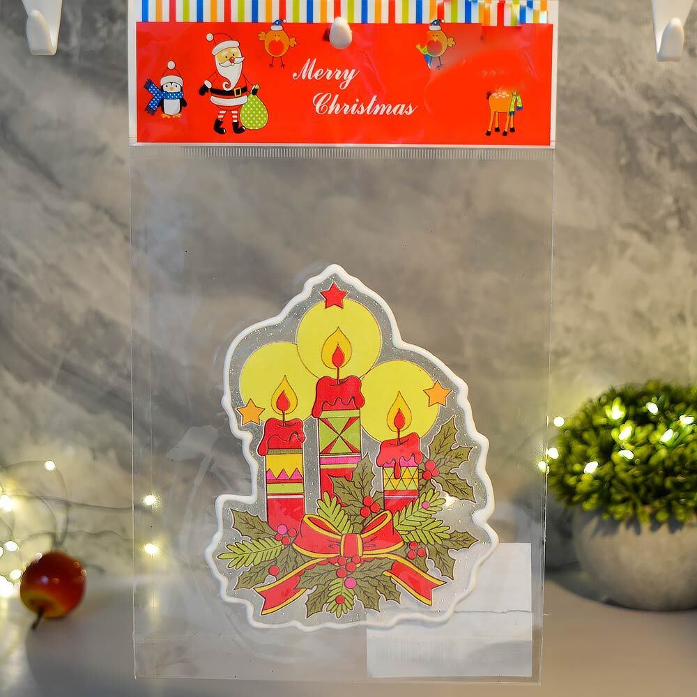 Наклейка новогодняя "Свечи" 13*11см