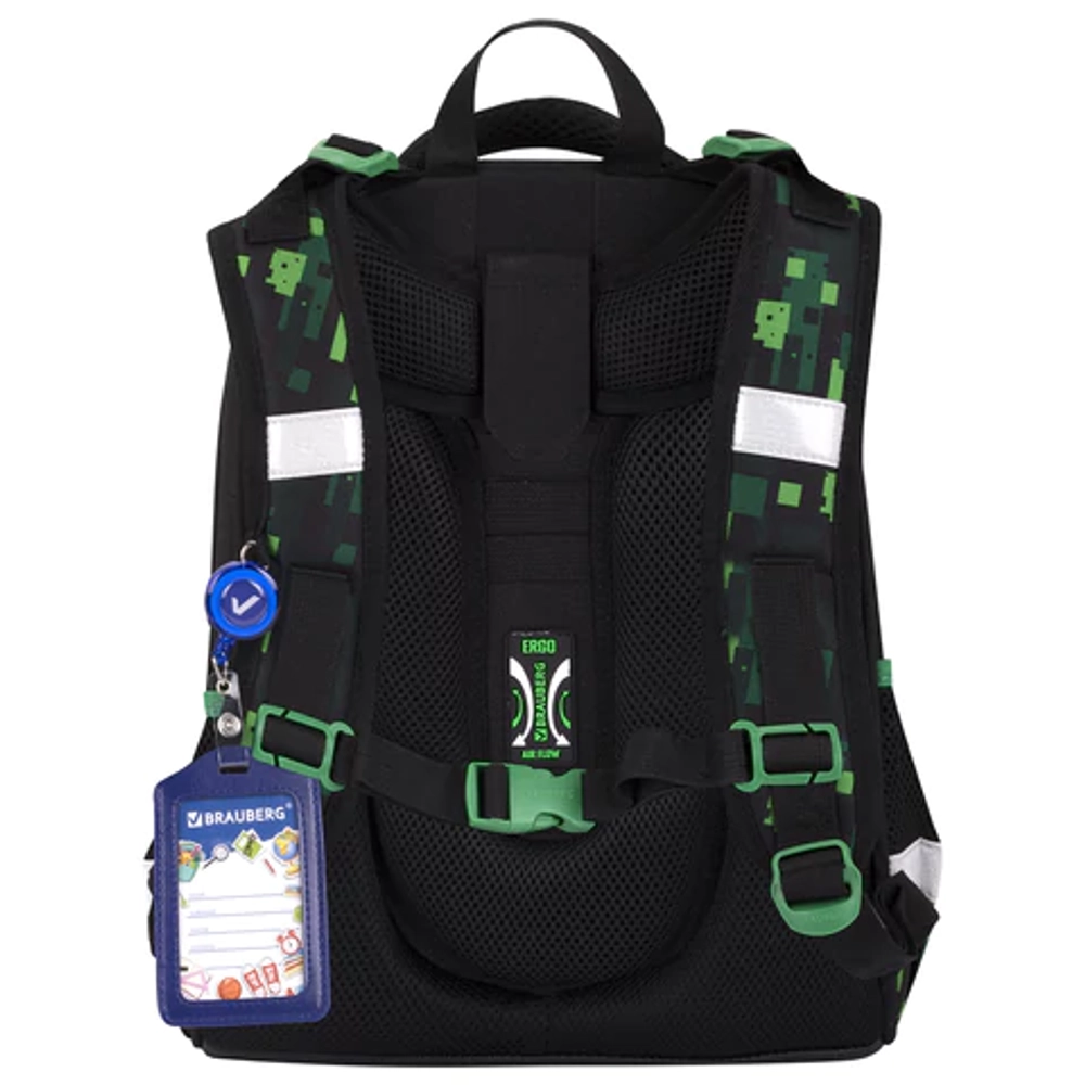 Ранец BRAUBERG PREMIUM, 2 отделения, с брелоком, "Digital spider", LED-ЛАМПОЧКИ, 38х29х16 см, 273101