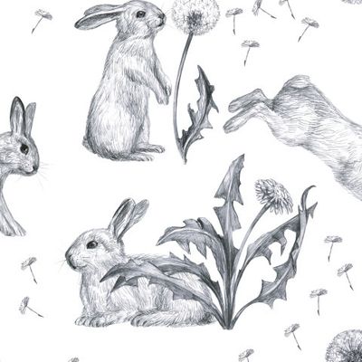 Зайчики с одуванчиками