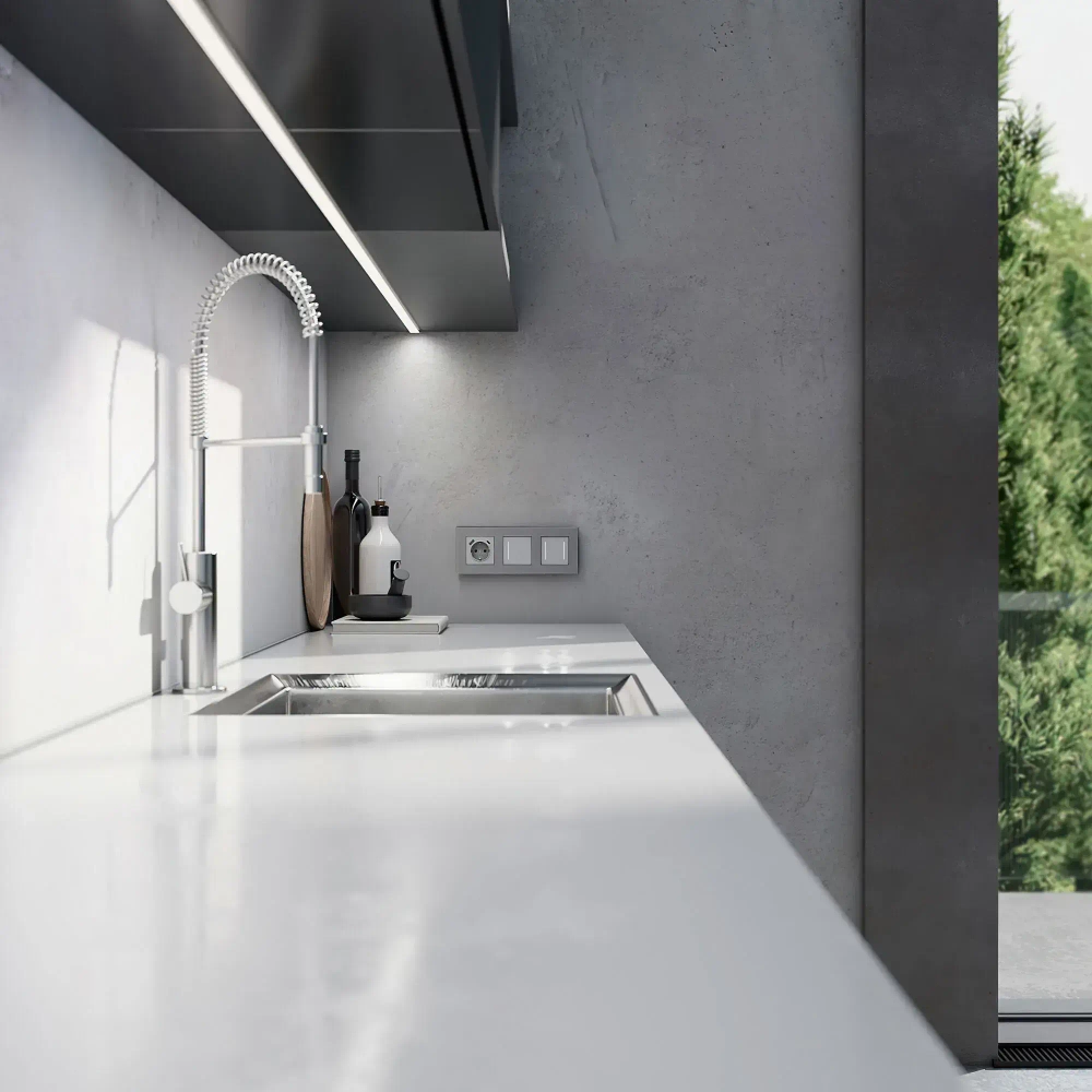 Рамка на 3 поста Slab (серебро матовый) W0032965