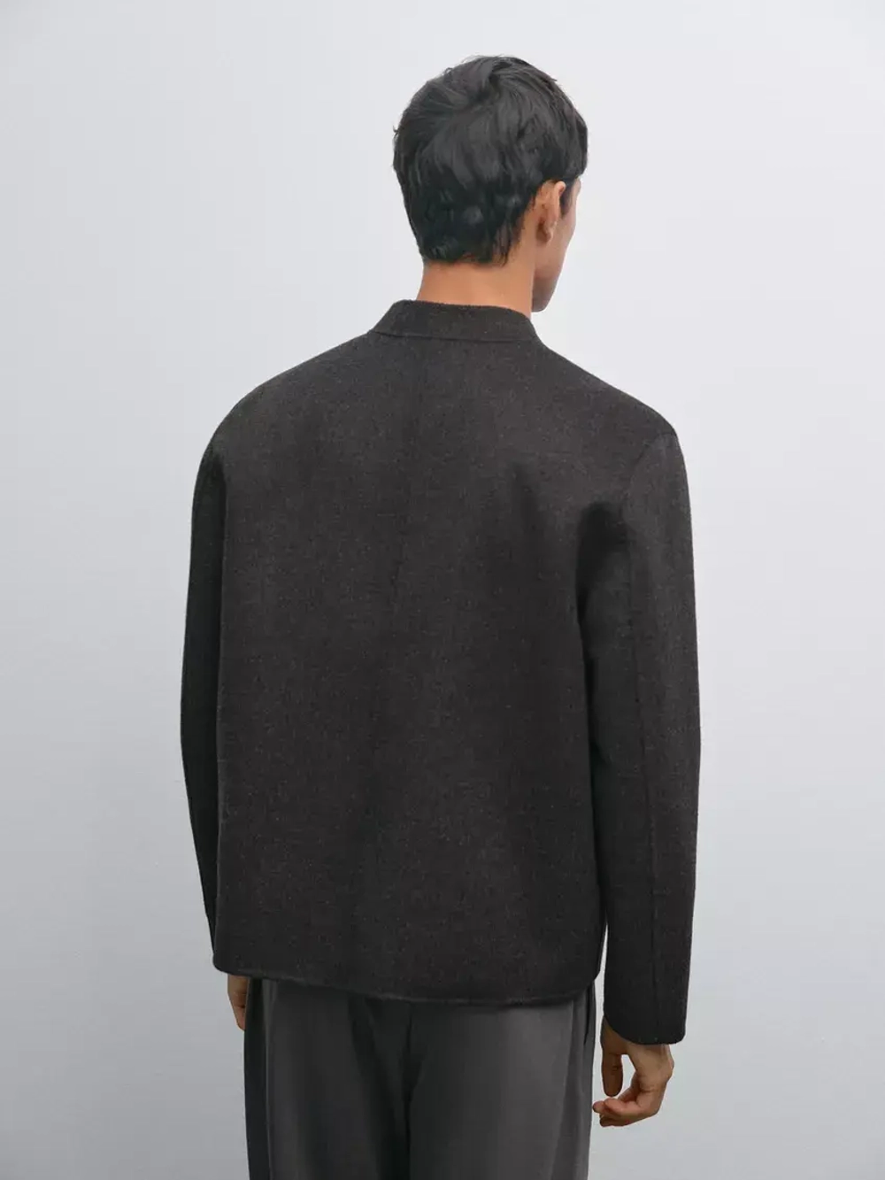 Massimo Dutti Куртка-бомбер из смесовой шерсти, серый