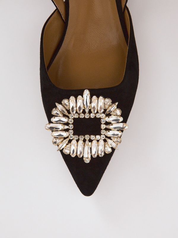 Туфли-мюли на низком каблуке, черный