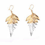 Серьги листья Ester Bijoux Папоротник SK104C- G/S BR