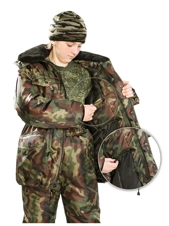 Куртка детская зимняя Кадет (зеленый камуфляж, оксфорд)