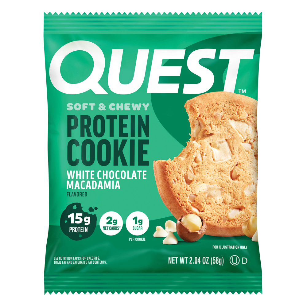 Quest Nutrition, Protein Cookie, белый шоколад и макадамия, 12 печений, 58 г (2,04 унции)