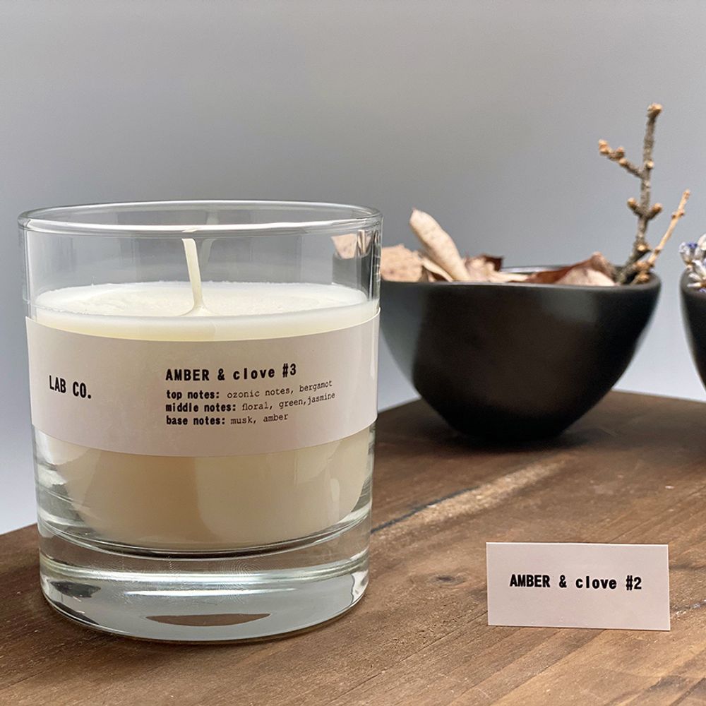 Свеча ароматическая Lab Co, Amber&Clove, 40 ч