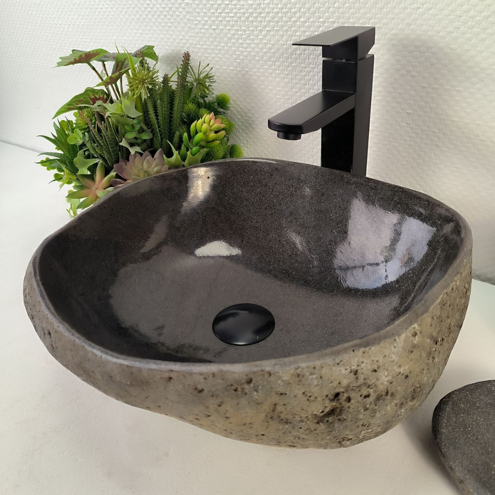 Каменная раковина из речного камня RS-05192 (40*36*15) 0861 из натурального камня