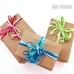 Лента (0,5 см*10 м) Рафия, Голубой микс, 36 шт.