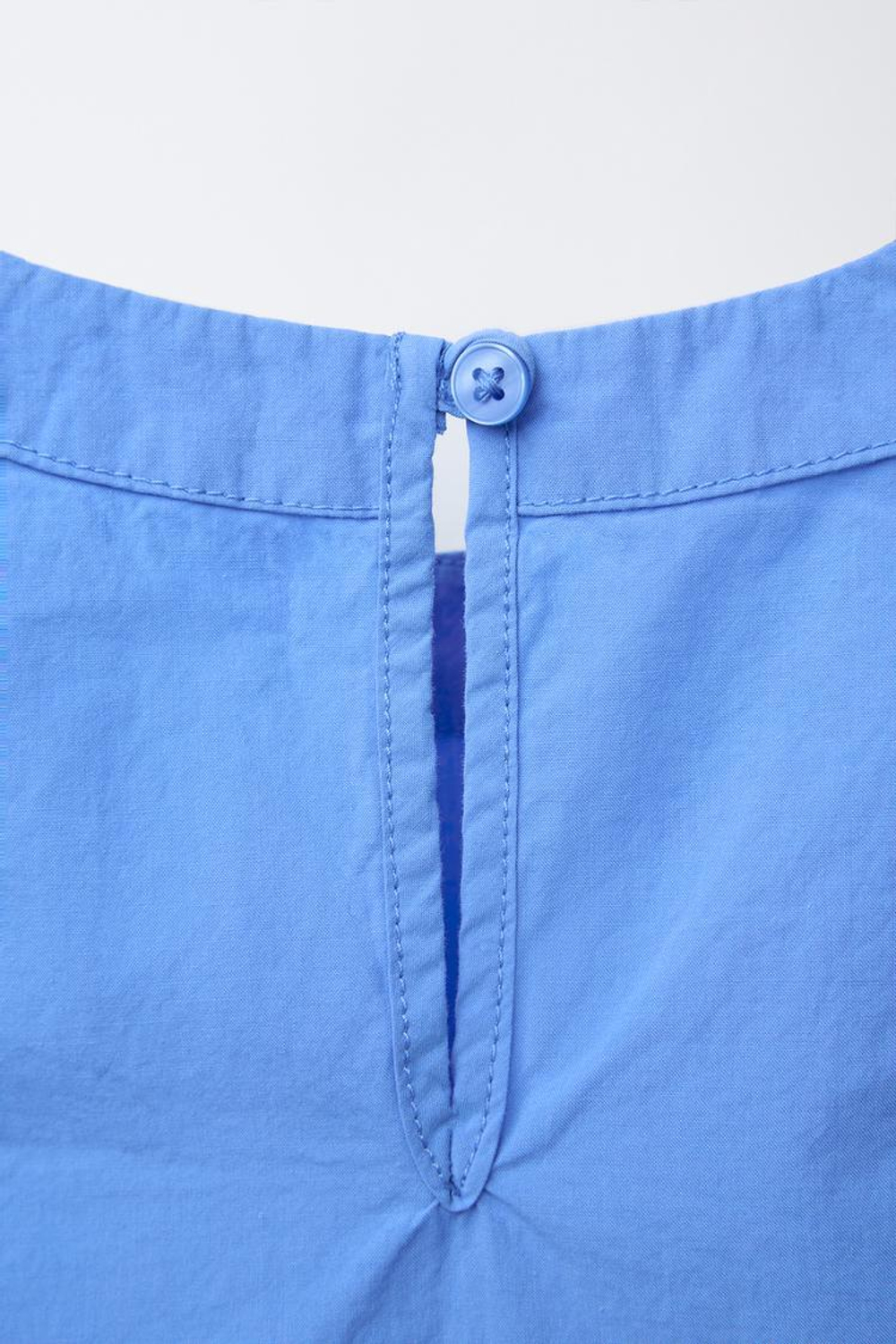 ZARA ТОП С ОБОРКАМИ, ГОЛУБОЙ