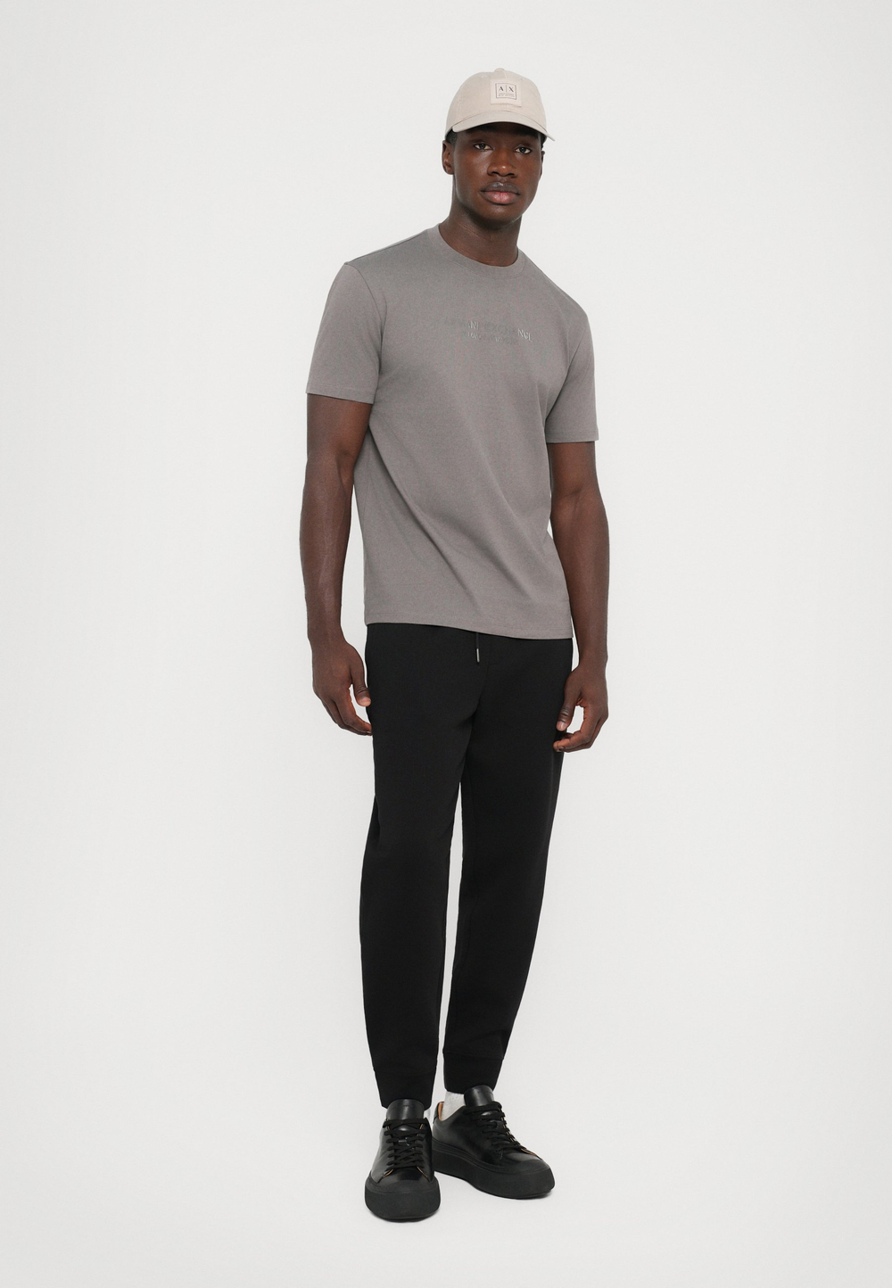 Armani Exchange T-SHIRT REGULAR FIT - Футболка с принтом - Серый