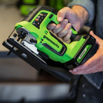 Лобзик аккумуляторный GREENWORKS GD24JS120 24V, АКБ 4Ач и ЗУ 3601407CUB