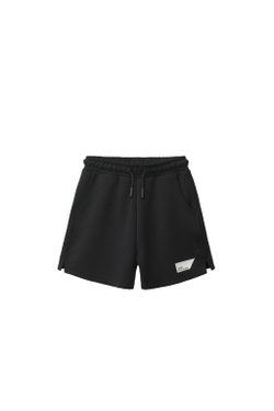 ZARA ШОРТЫ INTERLOCK С НАШИВКОЙ, ЧЕРНЫЙ